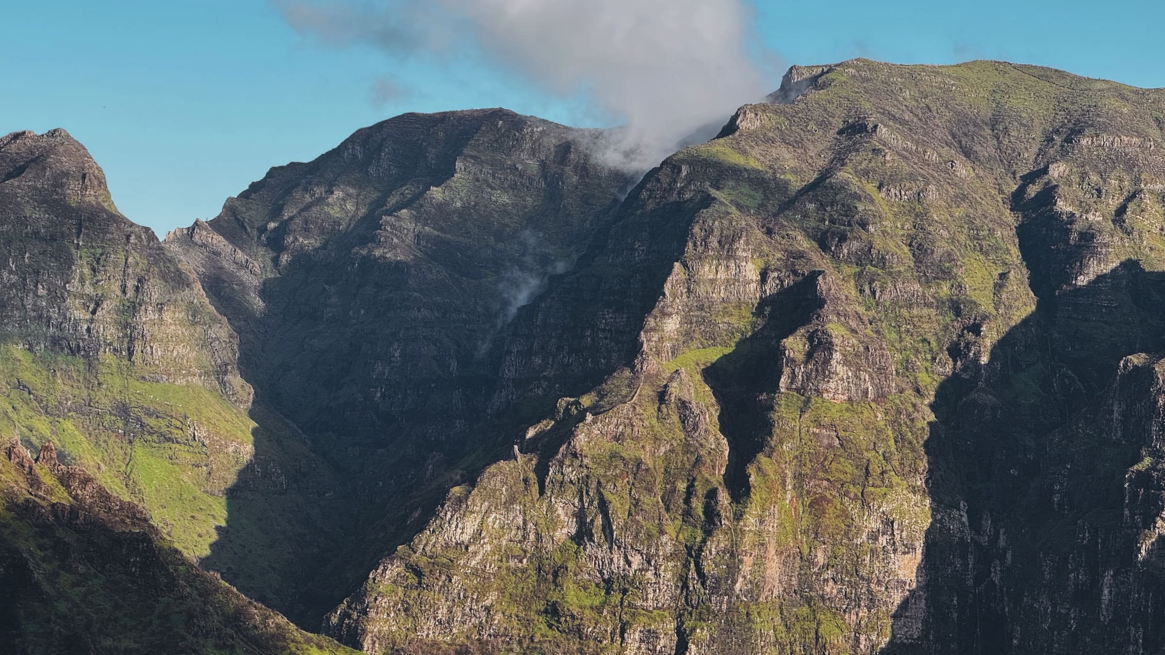Central mountain peaks of Madeira wreathed in cloud, photographed by the EARTH founders.